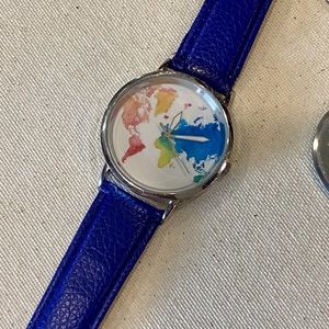 Watercolor Map Watch Purple Band